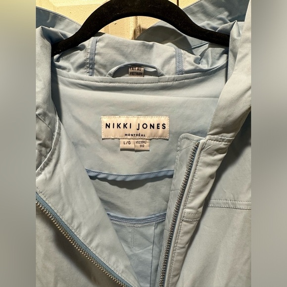 NWOT Nikki Jones Quinn Rain Jacket in Sky Blue , size Large - Picture 8 of 14
